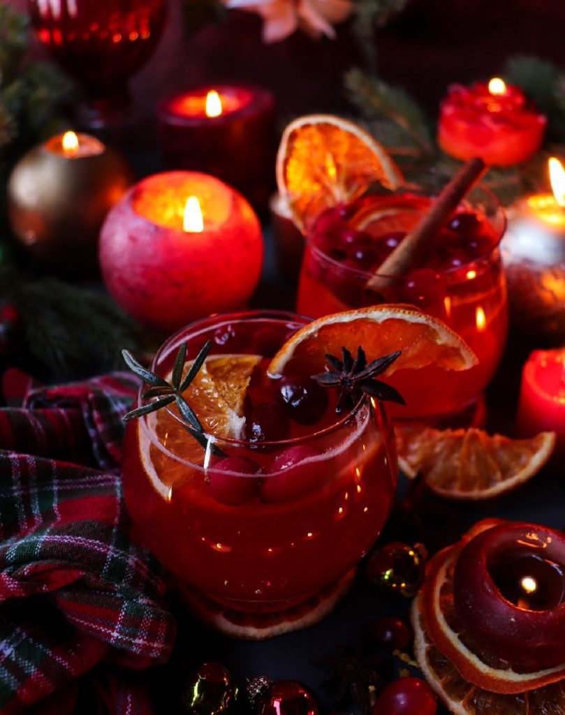 Festive Christmas Rosé Sangria with Cranberries and Rosemary