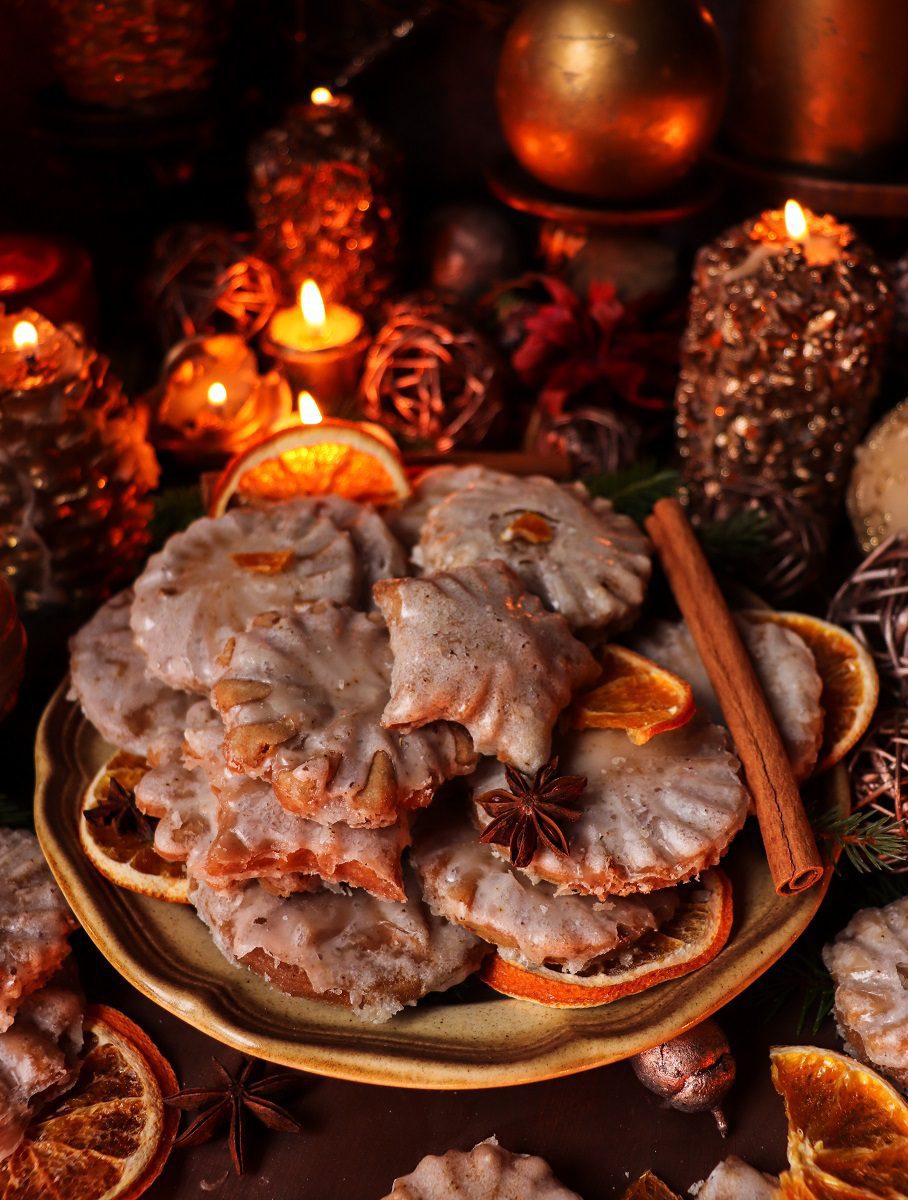 Orange Clove Christmas Cookies — buttery spiced cookies, a cross between shortbread and gingerbread, topped with orange glaze.