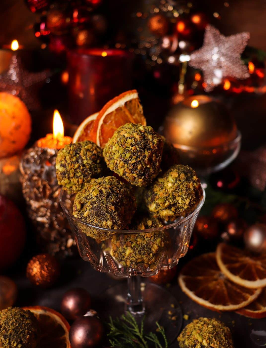 Pistachio Cointreau Truffles