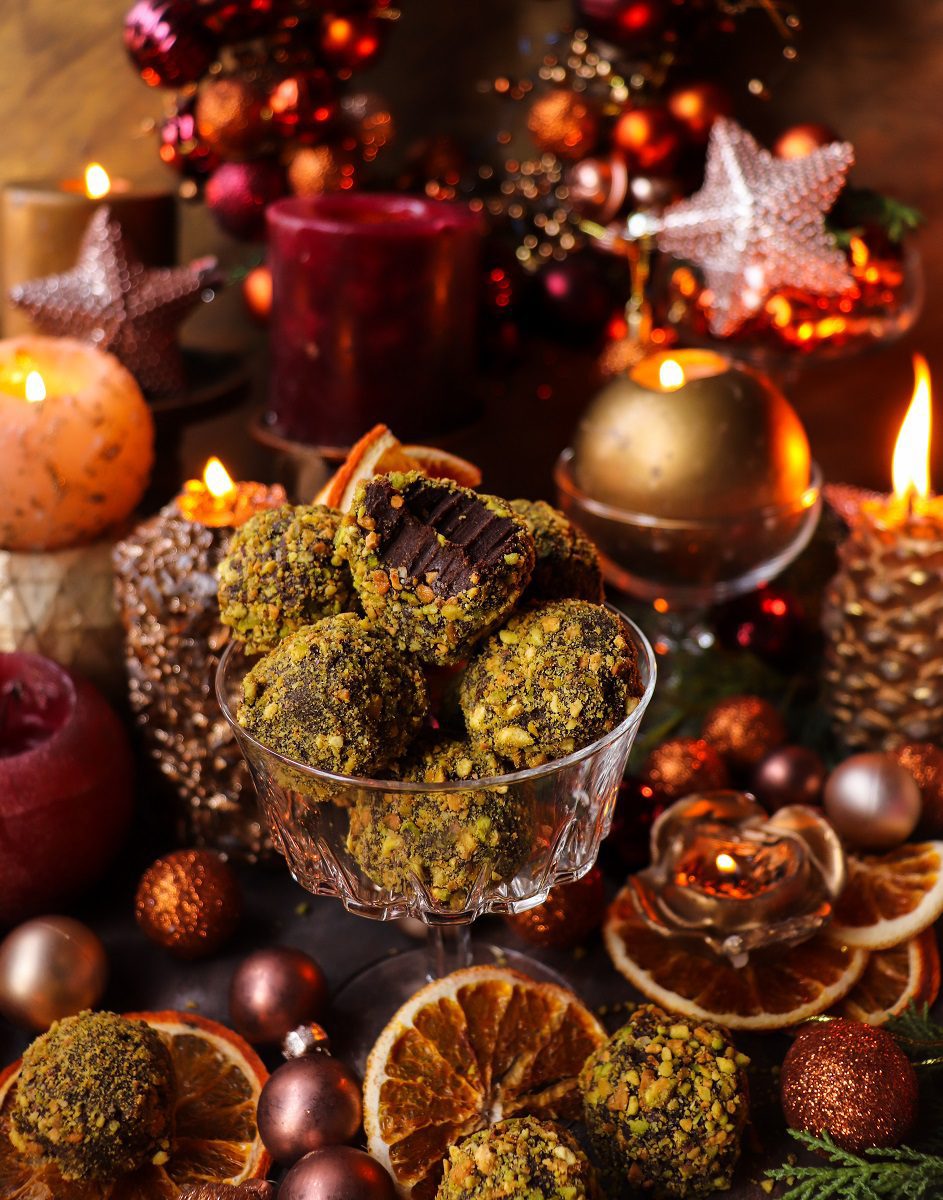 Pistachio Cointreau Truffles