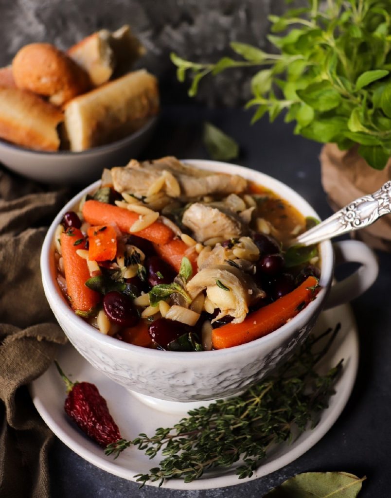 Chicken Orzo Bean Soup