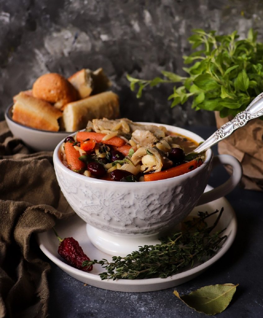 Chicken Orzo Bean Soup