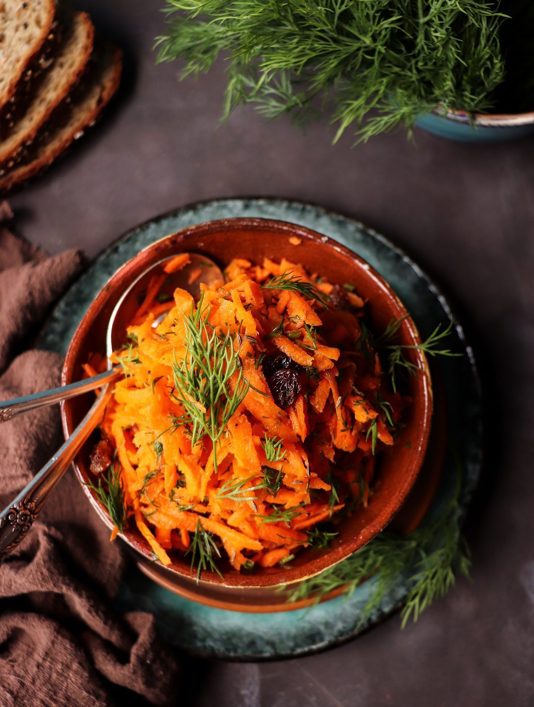 Carrot Salad with Caraway Seeds and Dill