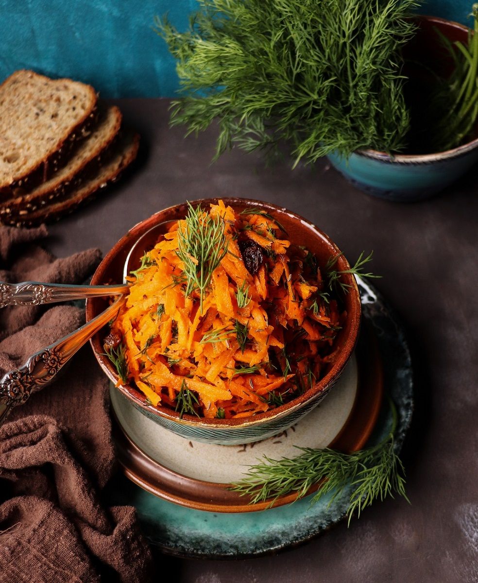 Carrot Salad with Caraway Seeds and Dill