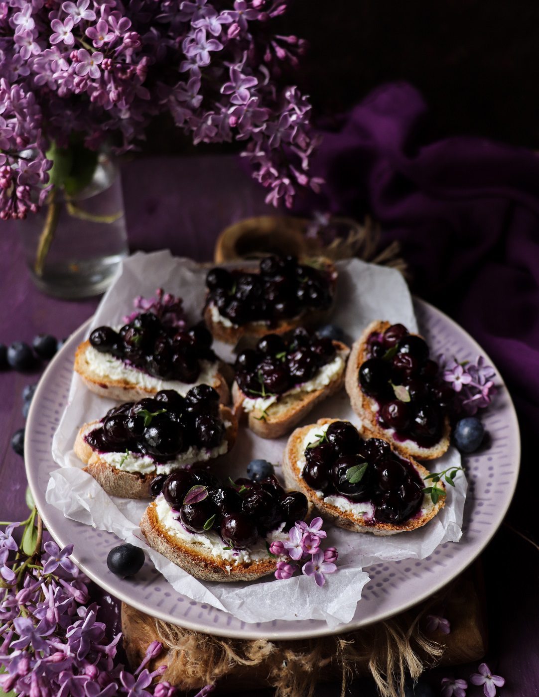 Blueberry Goat Cheese Crostini