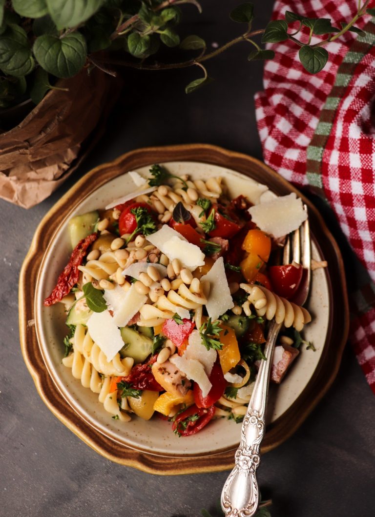 Ham Pasta Salad - Mediterranean-Style with Balsamic Dressing