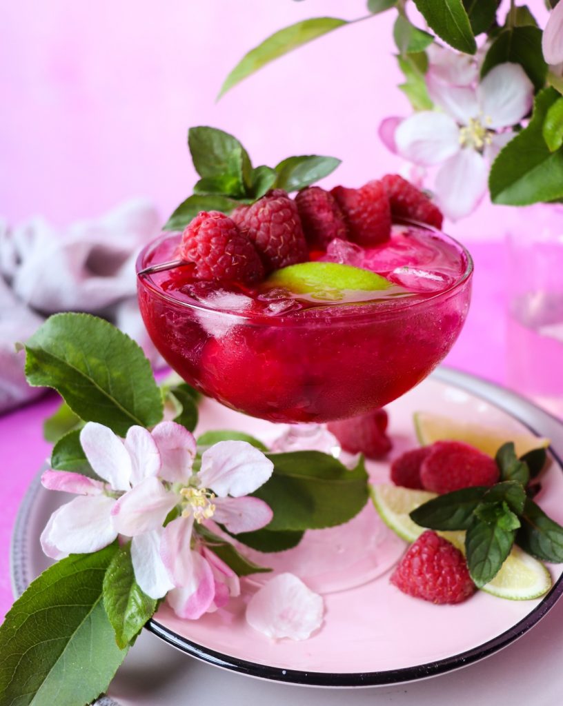 Peach Raspberry Gin Cocktail
