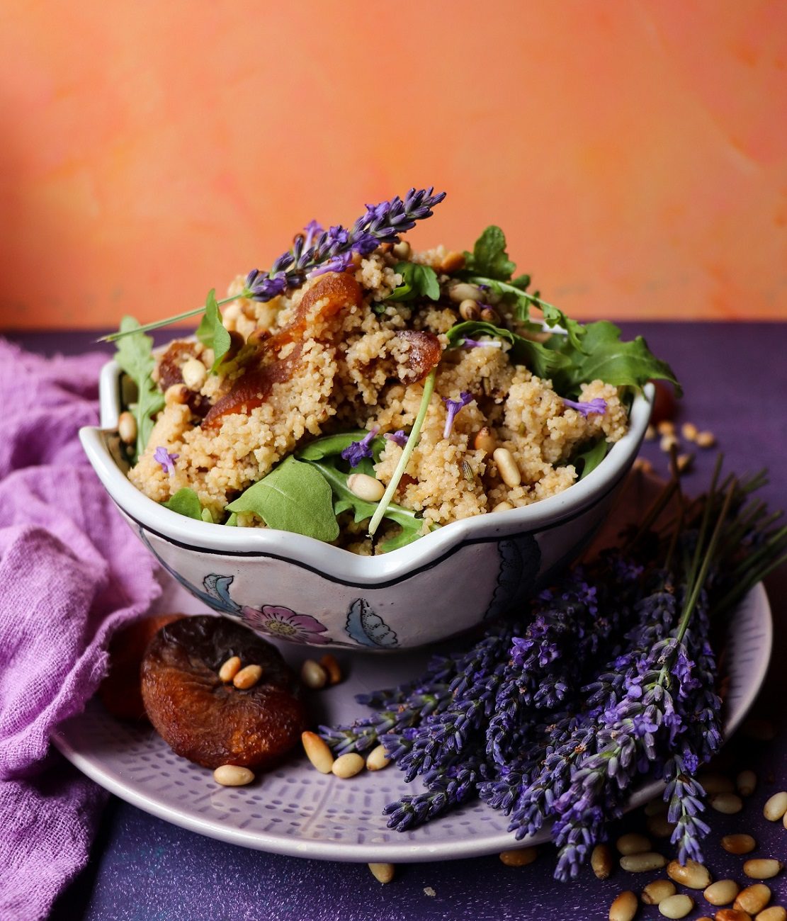 couscous salad with pine nuts and apricots