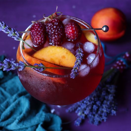 Lavender Peach Raspberry Sangria