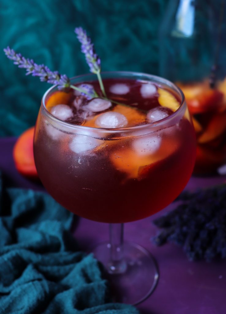 Lavender Peach Raspberry Sangria
