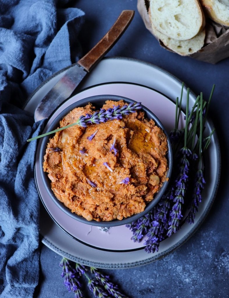 Lavender Tomato Chickpea Spread
