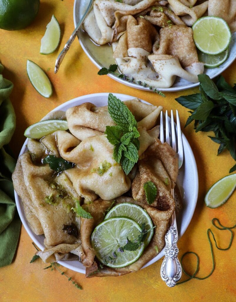 Crêpes with Mojito Sauce