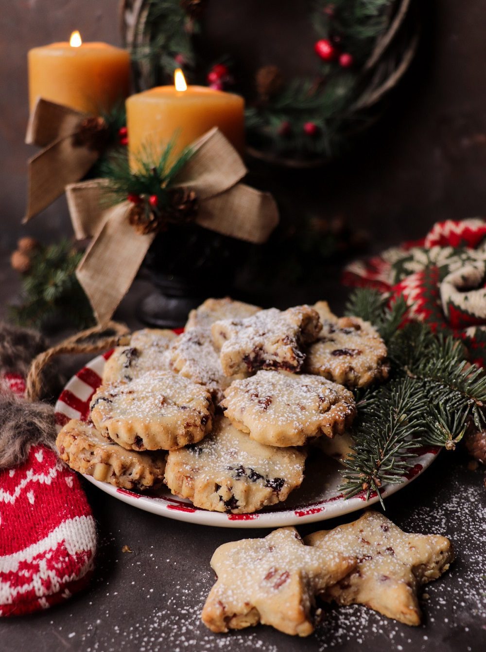 Cranberry Pecan Shortbread Cookies
