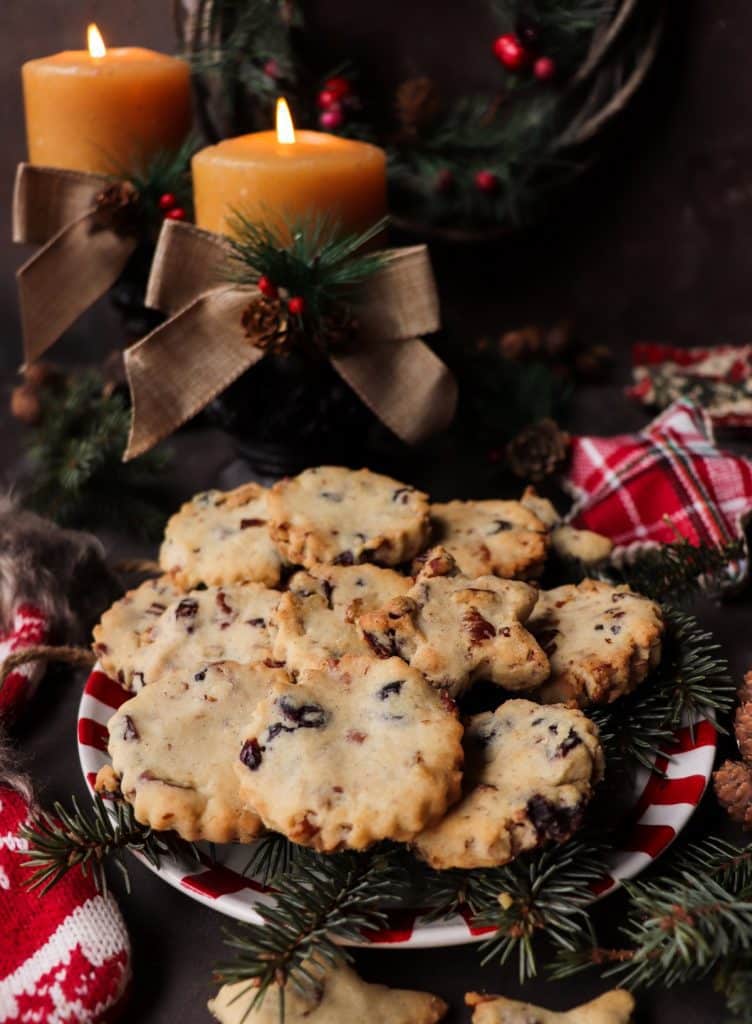 Cranberry Pecan Shortbread Cookies