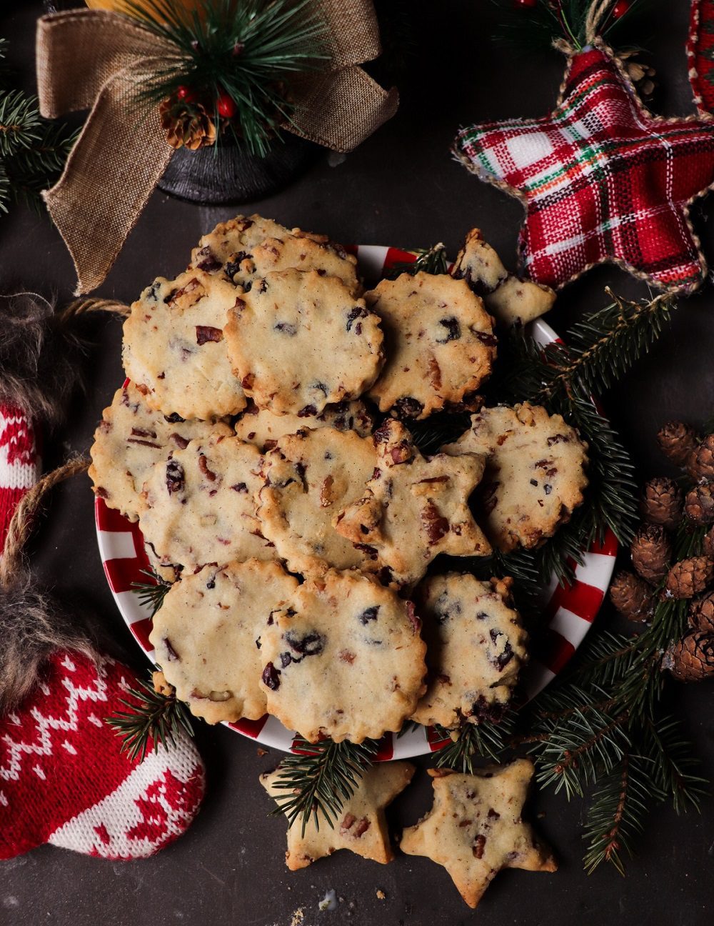 Cranberry Pecan Shortbread Cookies