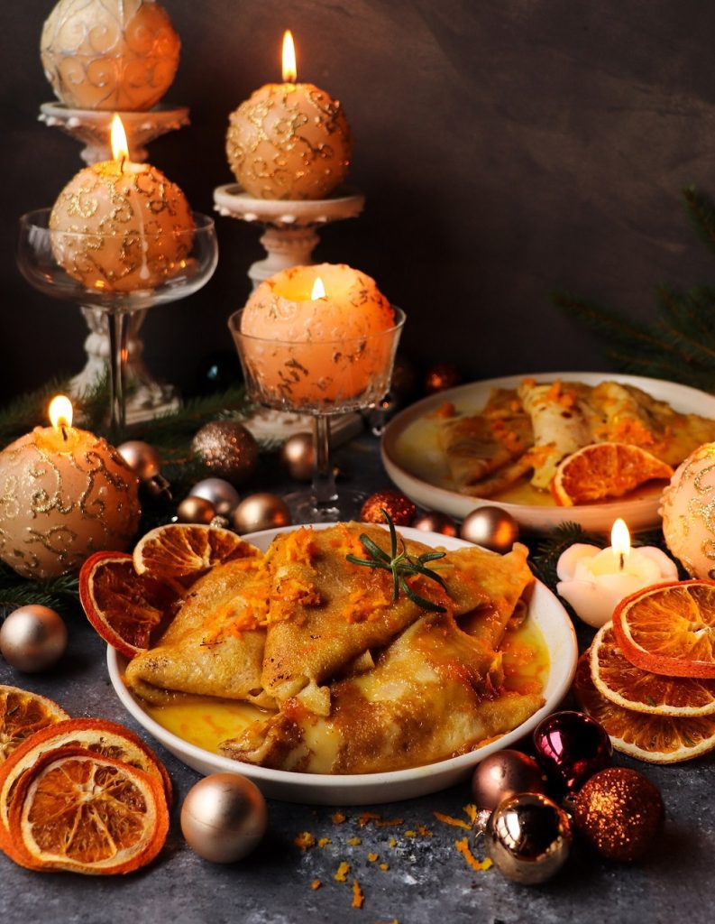 Festive Orange Liqueur Crêpes Suzette