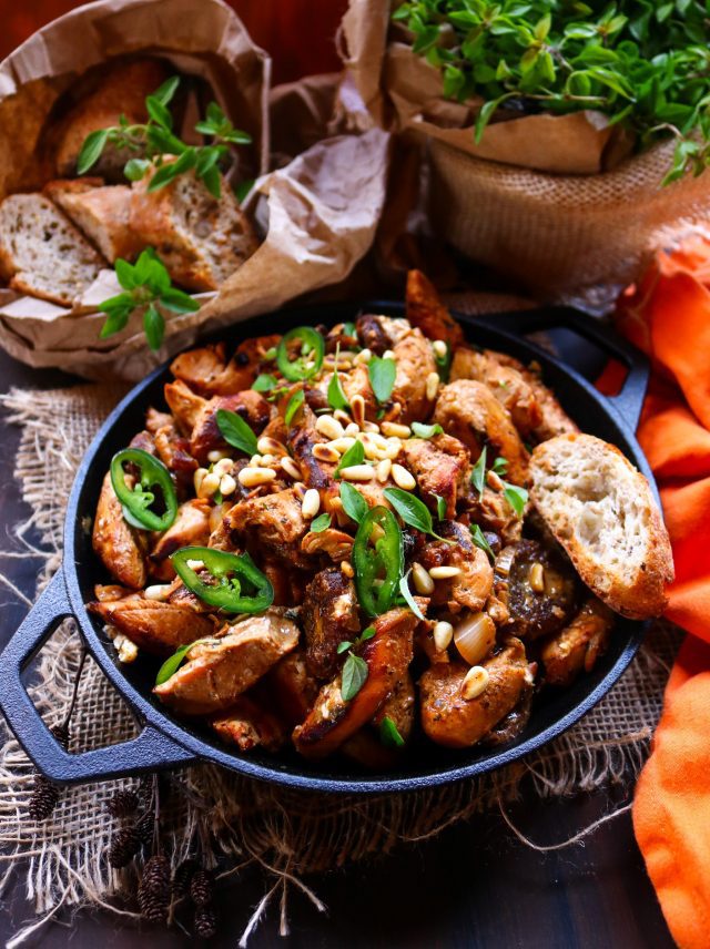 Apricot Pine Nuts Chicken Skillet