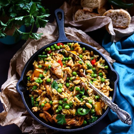 One-Pot Chicken Mushroom Orzo
