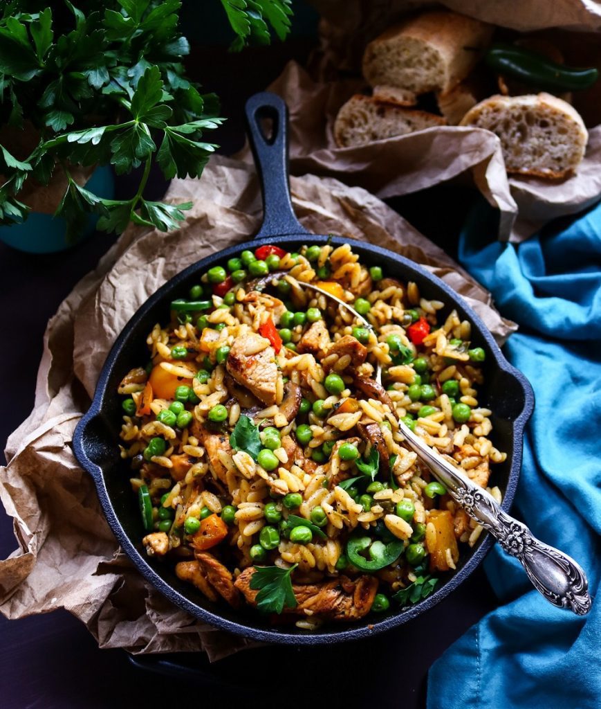 One-Pot Chicken Mushroom Orzo