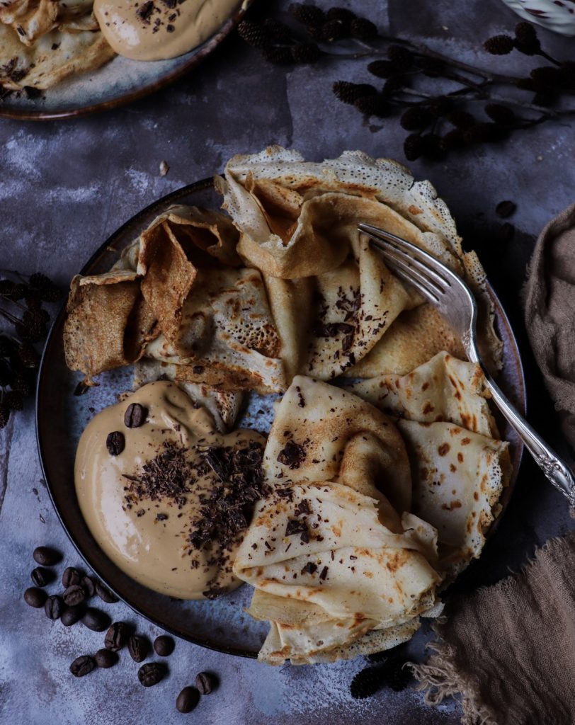 Crêpes with Dulce de Leche, Mascarpone, and Coffee Sauce