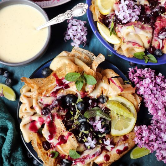 Crêpes with Blueberry Mascarpone Sauce