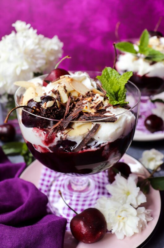 Chocolate Cherry Amaretto Trifle