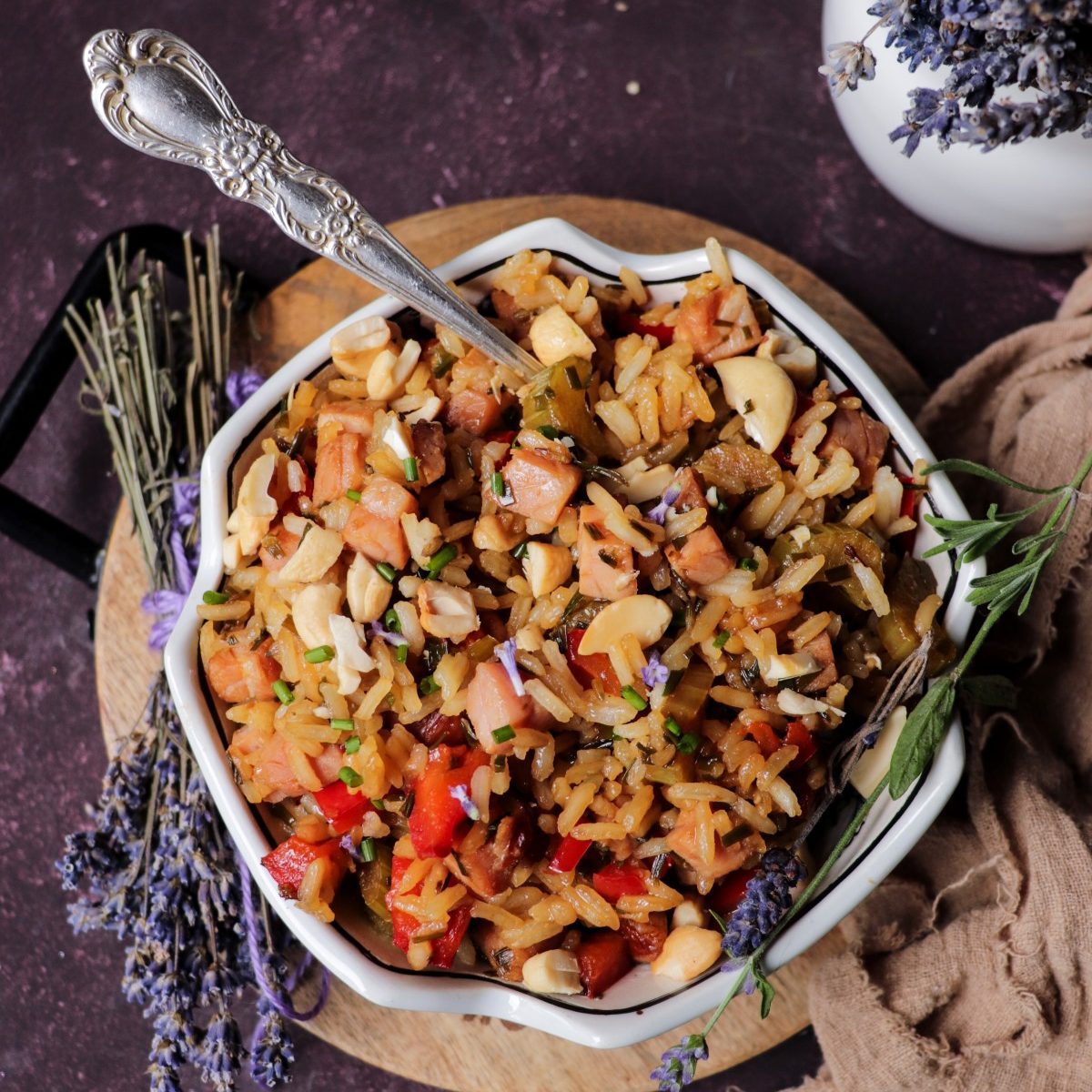Fried Rice with Lavender - Savoury Rice with a Subtle Herbal Twist
