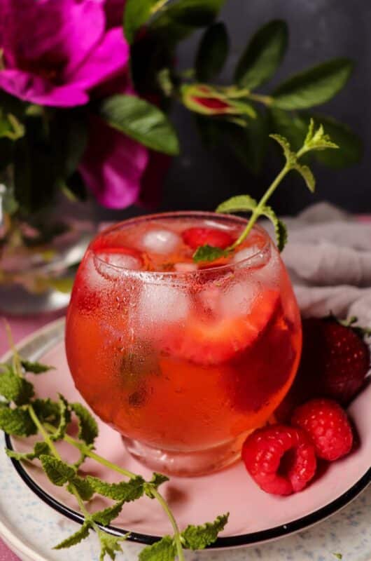 Rosé Sangria with Rose Syrup