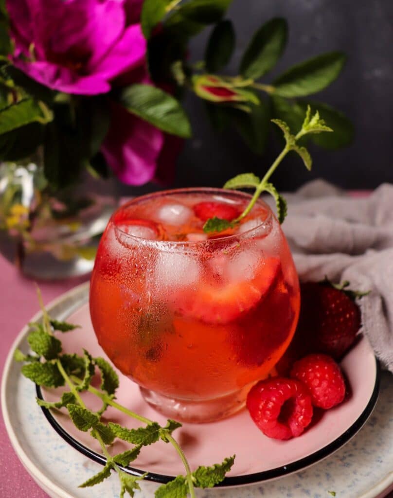 Rosé Sangria with Rose Syrup