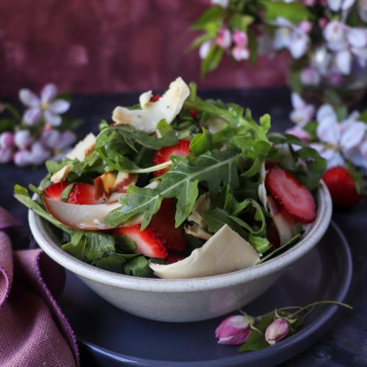 Strawberry Salad with Smoked Goat Cheese