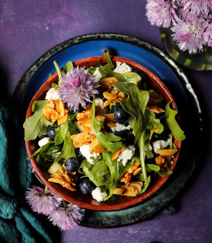 Blueberry Salad with Caramelized Almonds