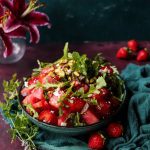 Watermelon Strawberry Pistachio Salad