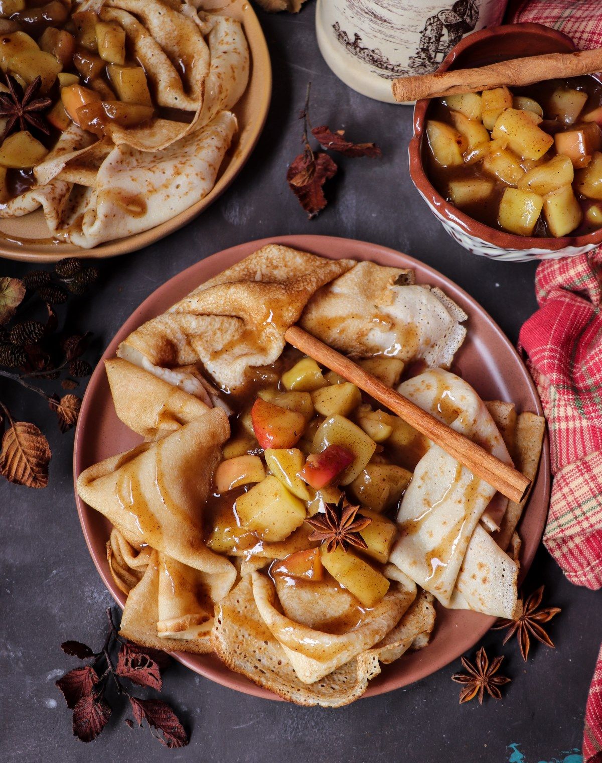 Crêpes with Spiced Maple Apple Sauce