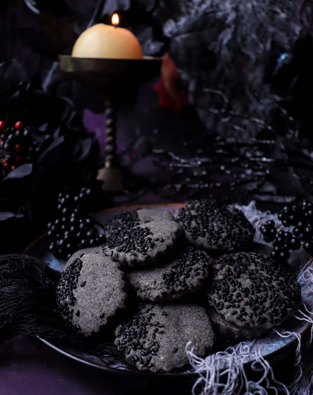 Black Sesame Shortbread Cookies