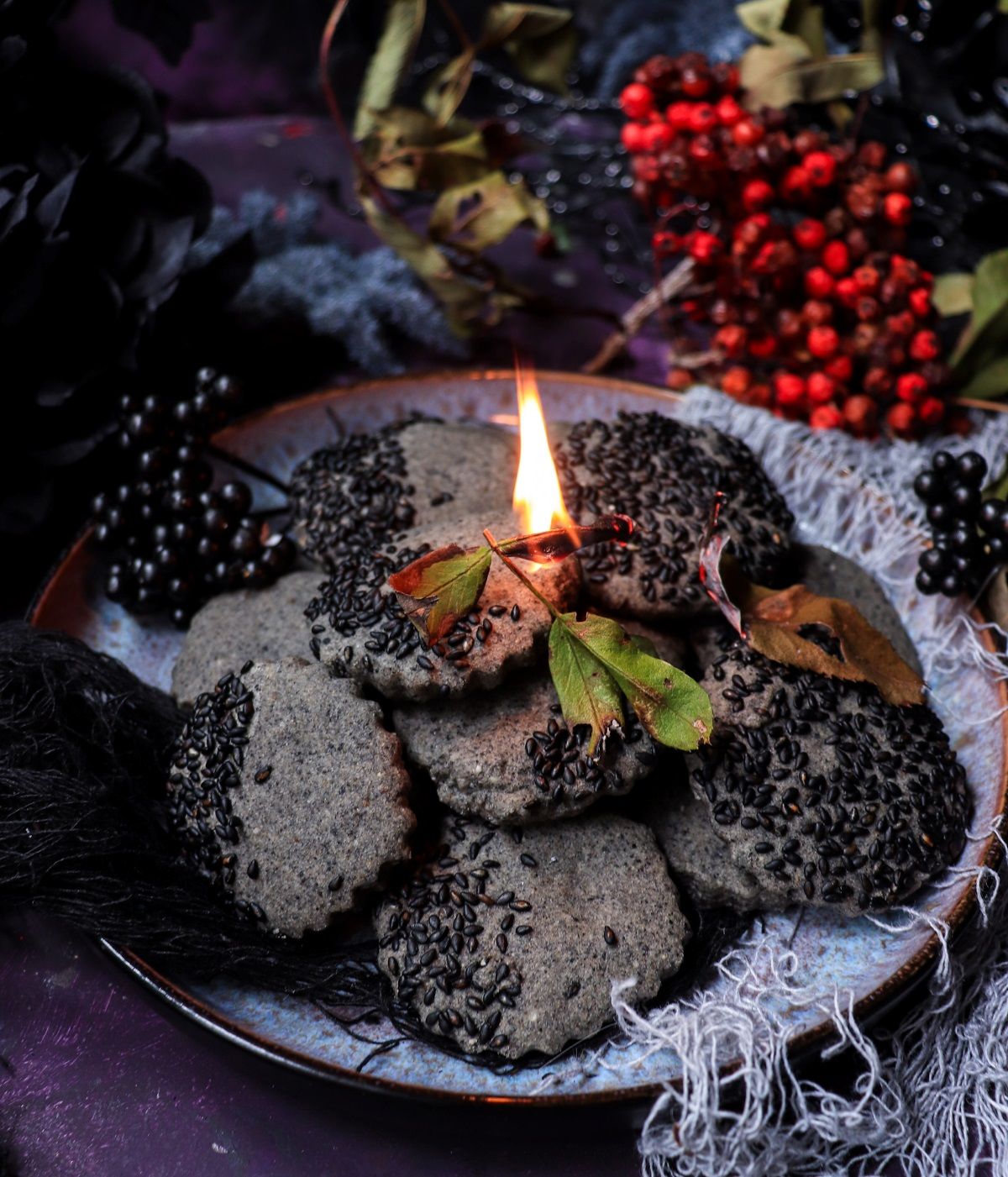 Black Sesame Shortbread Cookies