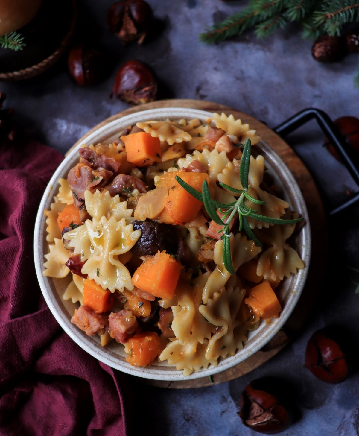 Pasta with Butternut Squash and Chestnuts
