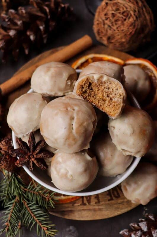 Soft Ginger Christmas Cookies with Orange Clove Glaze
