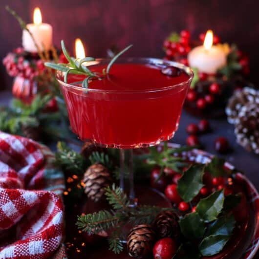 Festive Cranberry and Rosemary Cocktail