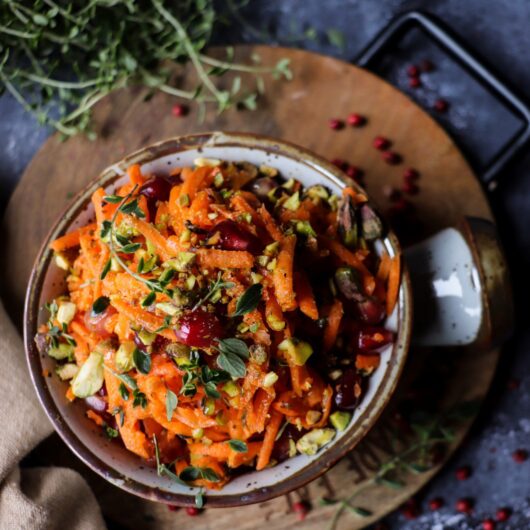 Carrot Salad with Pistachios and Pomegranate