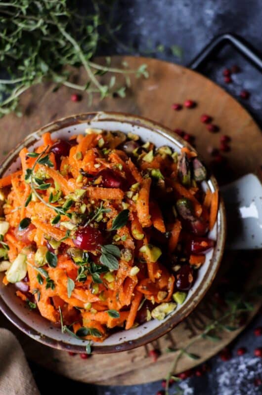 Carrot Salad with Pistachios and Pomegranate