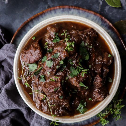 Beef Stew with Red Wine and Prunes 