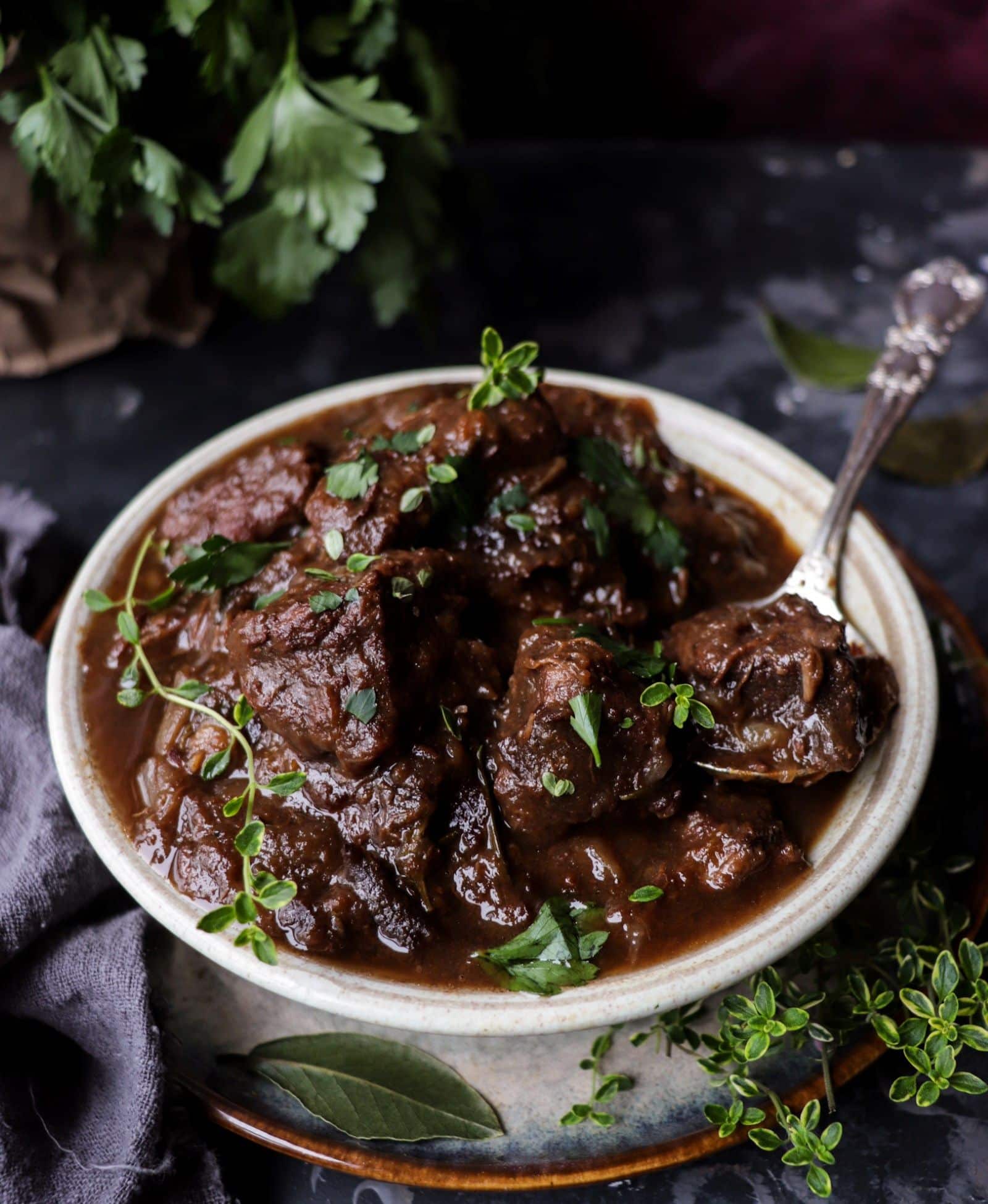 Beef Stew with Red Wine and Prunes
