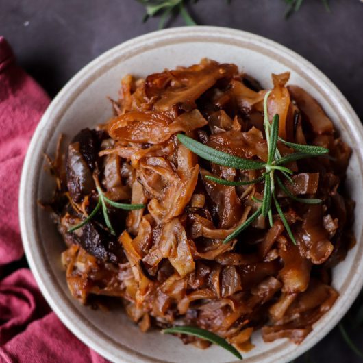 Braised Cabbage with Wine and Prunes