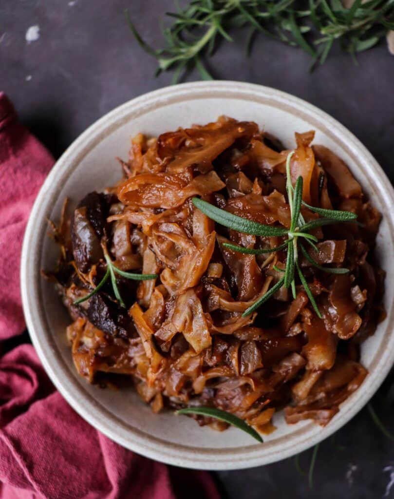 Braised Cabbage with Wine and Prunes