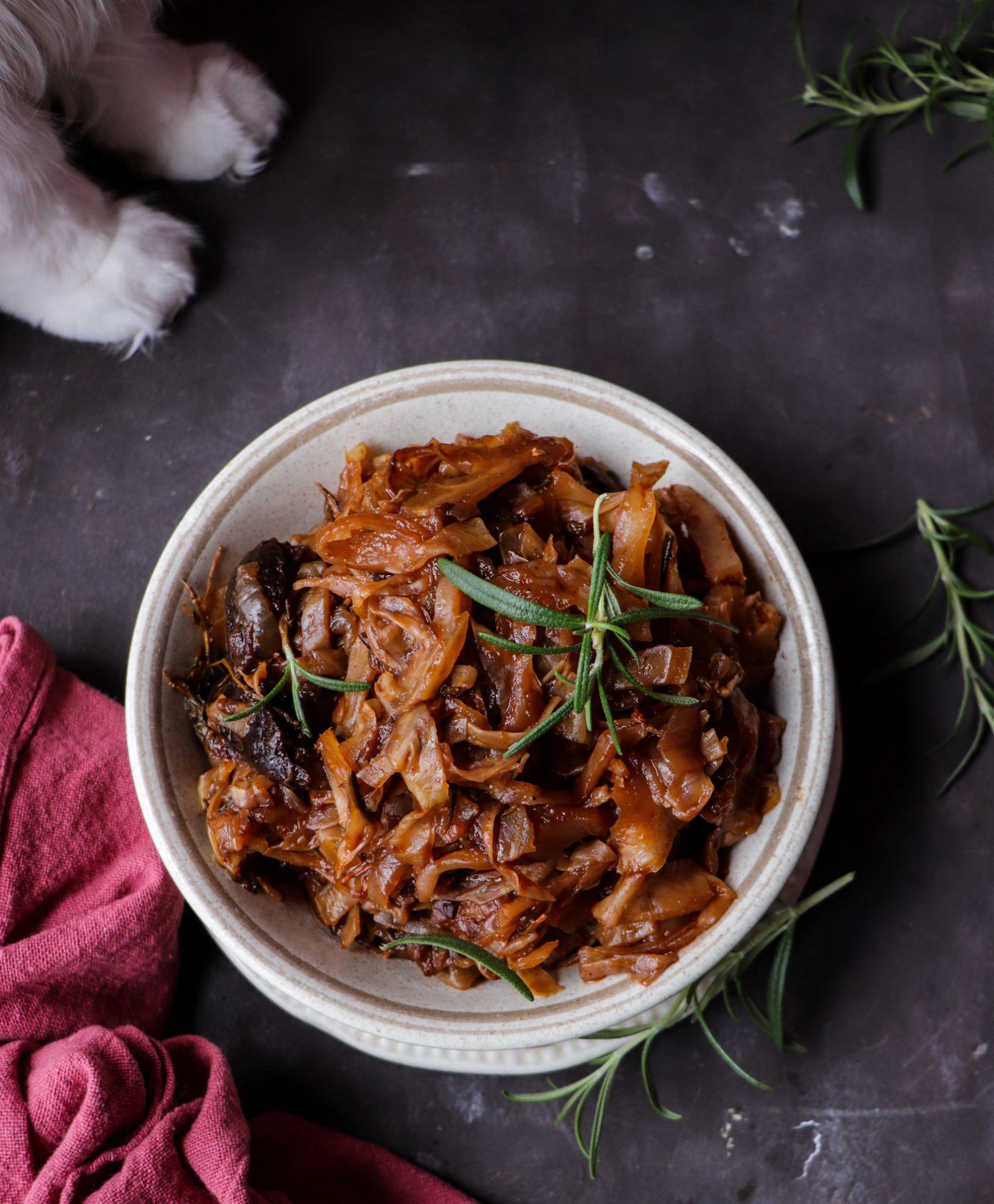 Braised Cabbage with Wine and Prunes