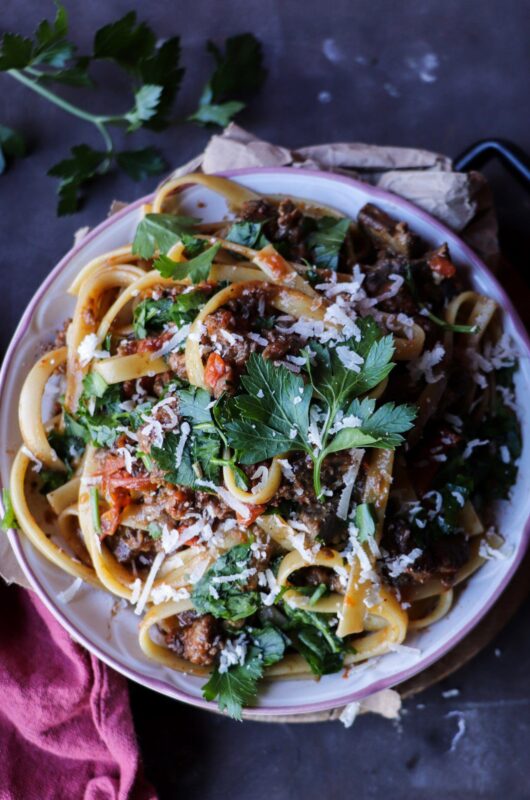 Sausage Liver Porcini Pasta (Pasta alla Langarola)