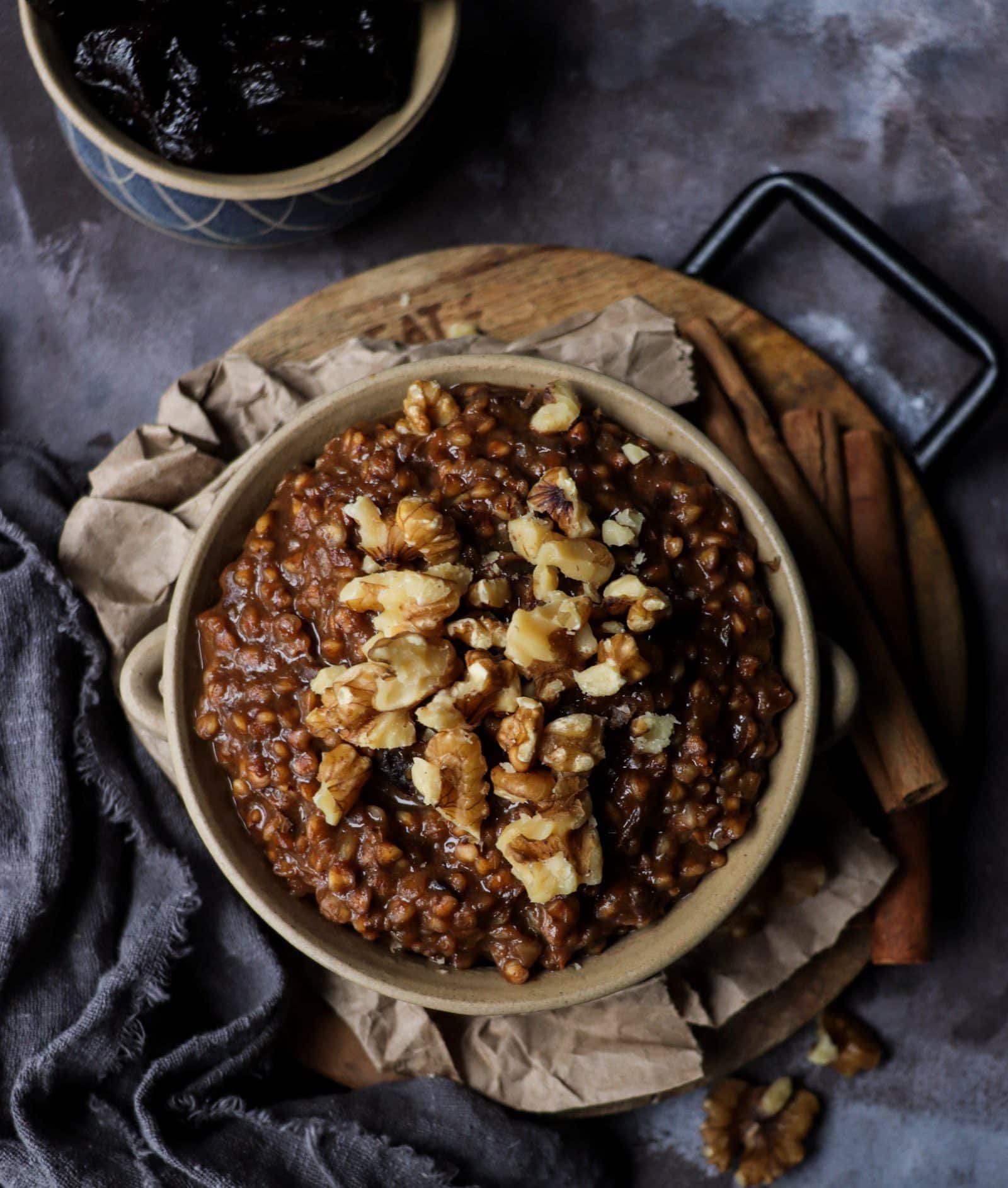Buckwheat Porridge with Prunes and Walnuts