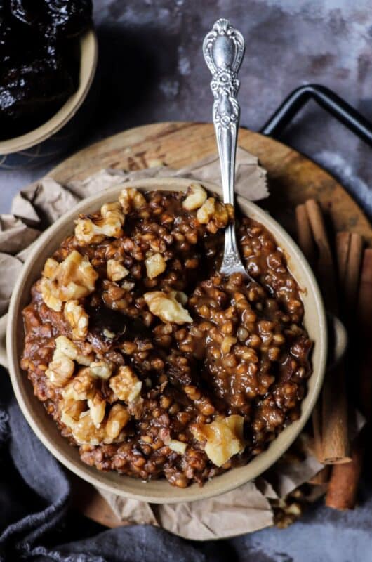 Buckwheat Porridge with Prunes and Walnuts