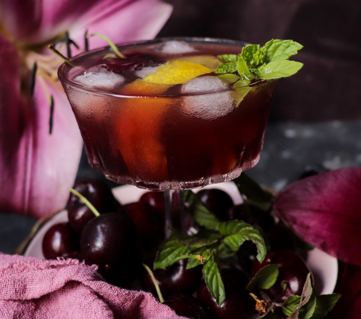Cherry Lemon Amaretto Cocktail