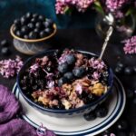 Oatmeal with Blueberry Sauce